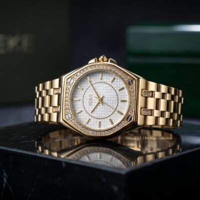 Montre Classique Dorée avec Écrin
