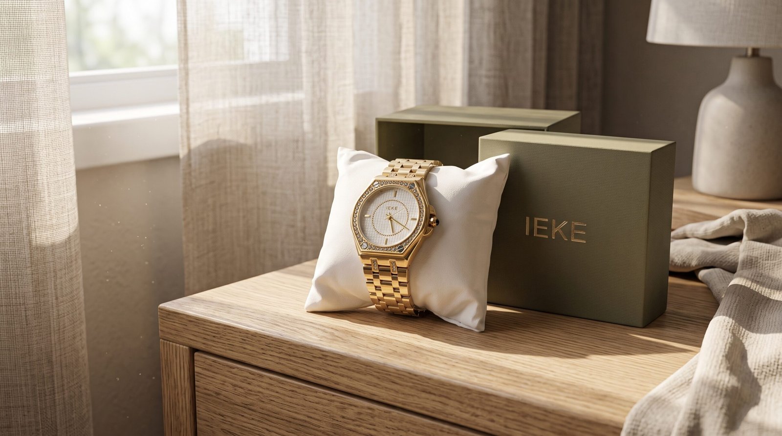 Montre Classique Dorée avec Écrin – Image 3
