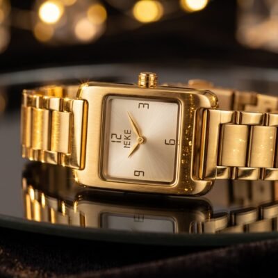 Montre IEKE Dorée - Cadran Carré Classique