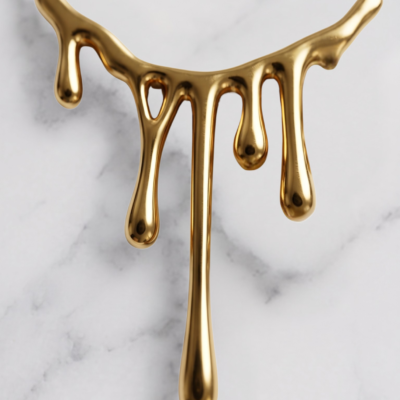 Collier Ras de Cou Doré Effet "Goutte"