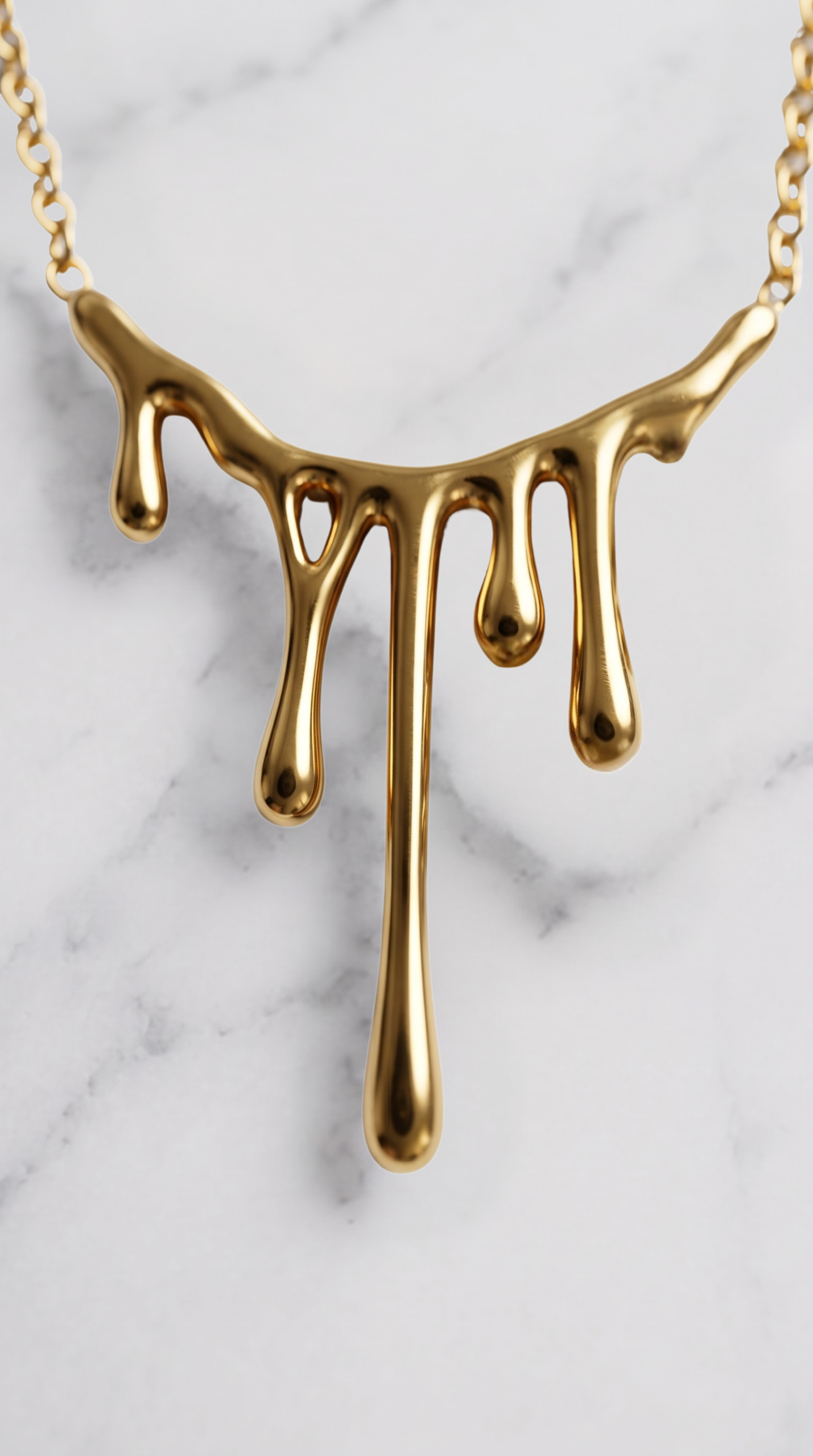 Collier Ras de Cou Doré Effet "Goutte"