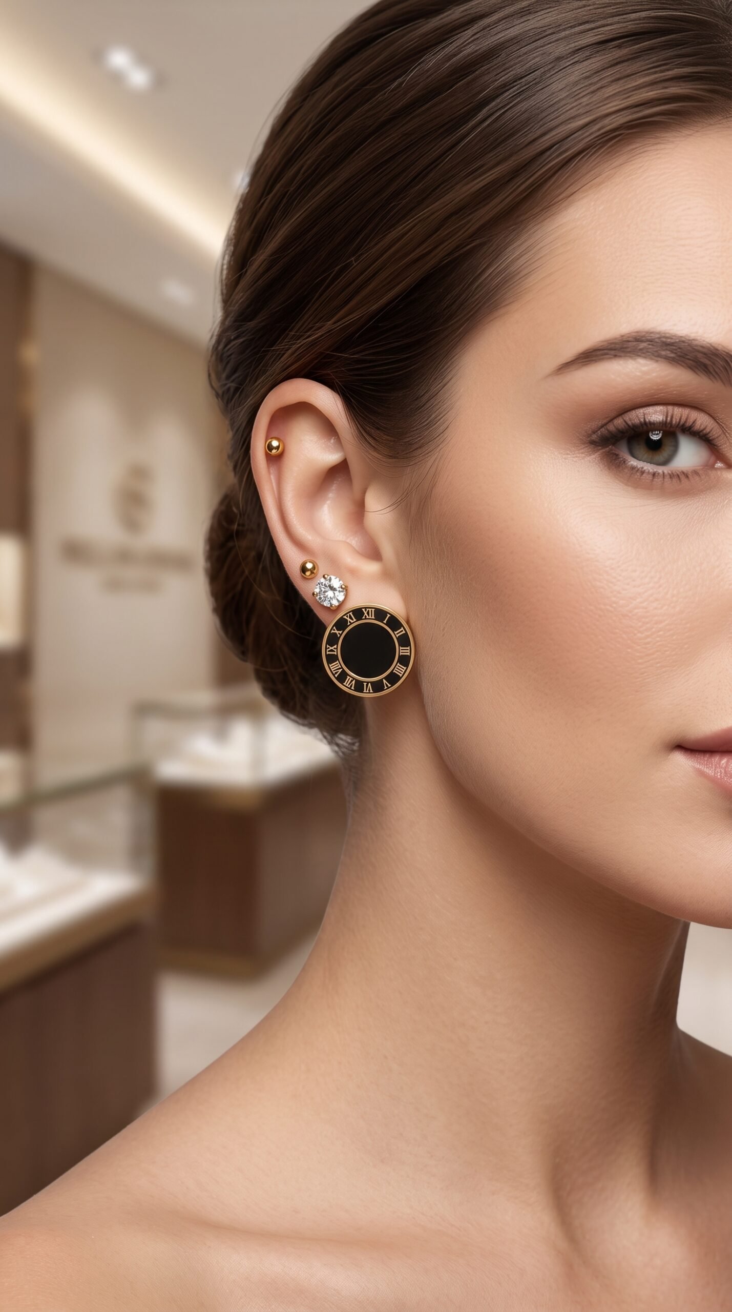 Boucles d'Oreilles "Élégance Romaine" & Zirconium (Acier Inoxydable) – Image 5